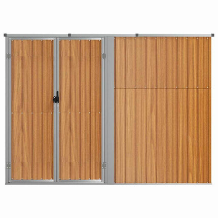 redskabsskur til haven 225x89x161 cm galvaniseret stål brun