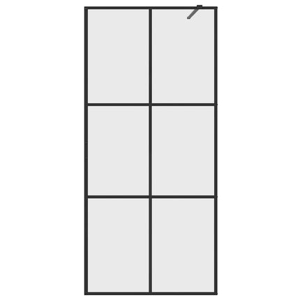brusevæg 80x195 cm klart sikkerhedsglas sort