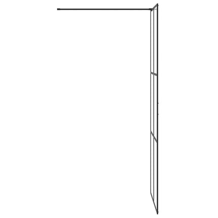brusevæg 80x195 cm klart sikkerhedsglas sort