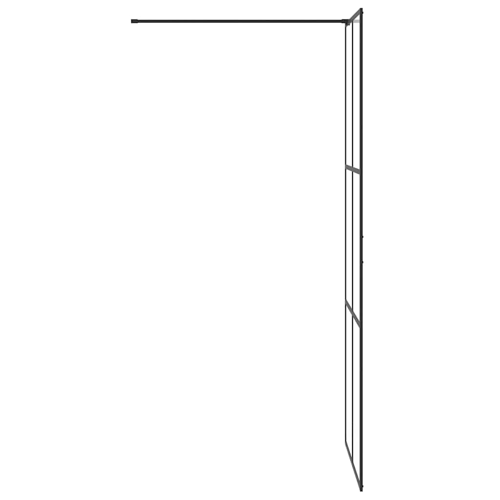 brusevæg 80x195 cm klart sikkerhedsglas sort