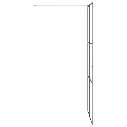 brusevæg 90x195 cm klart sikkerhedsglas sort