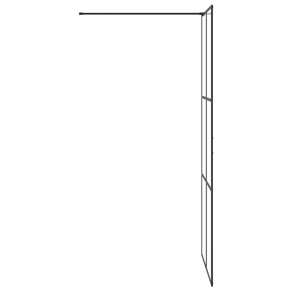 brusevæg 90x195 cm klart sikkerhedsglas sort