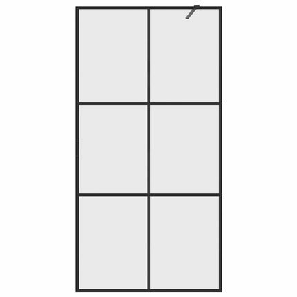 brusevæg 100x195 cm klart sikkerhedsglas sort