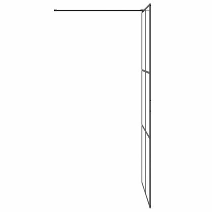 brusevæg 100x195 cm klart sikkerhedsglas sort