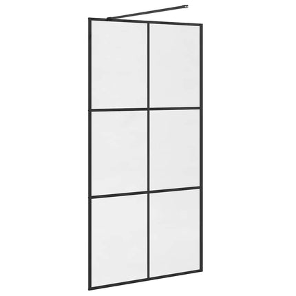 brusevæg 100x195 cm klart sikkerhedsglas sort