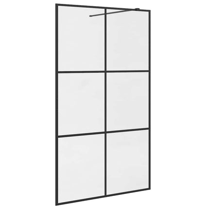 brusevæg 115x195 cm klart sikkerhedsglas sort