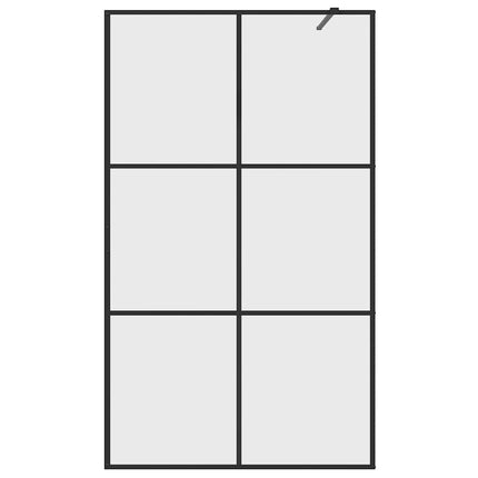 brusevæg 115x195 cm klart sikkerhedsglas sort