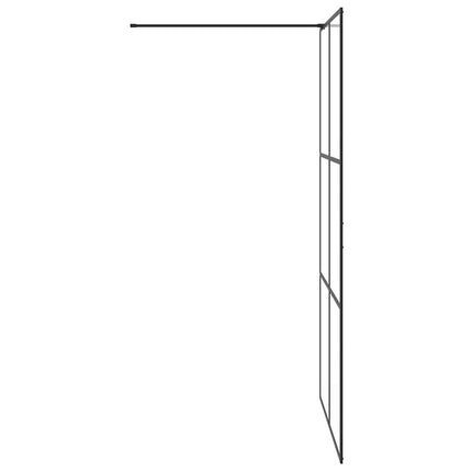 brusevæg 115x195 cm klart sikkerhedsglas sort