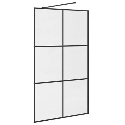 brusevæg 115x195 cm klart sikkerhedsglas sort