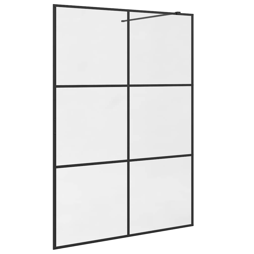 brusevæg 140x195 cm med klart sikkerhedsglas sort