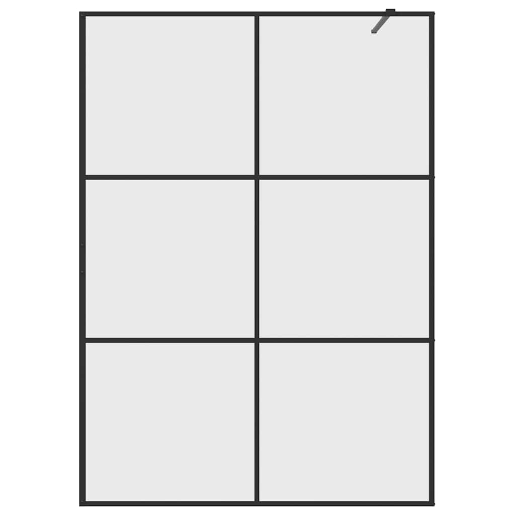 brusevæg 140x195 cm med klart sikkerhedsglas sort