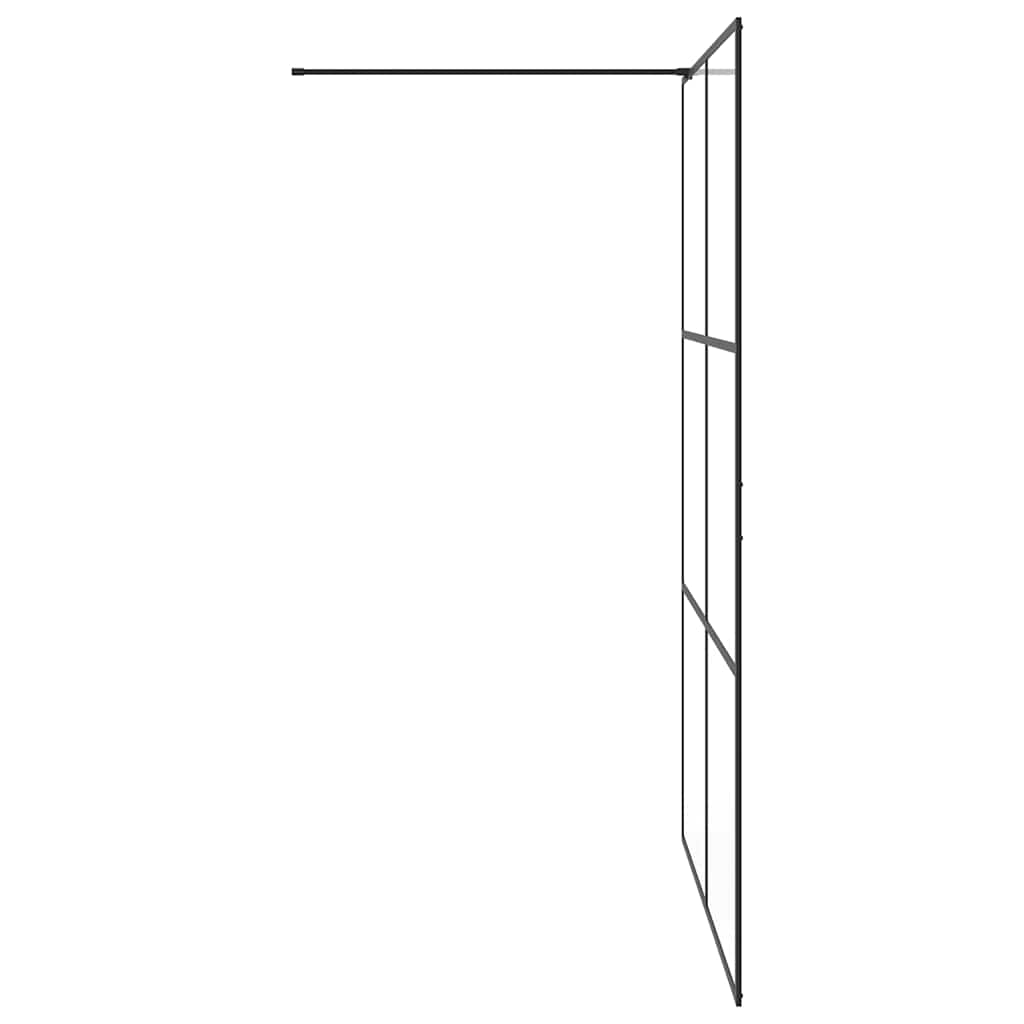 brusevæg 140x195 cm med klart sikkerhedsglas sort