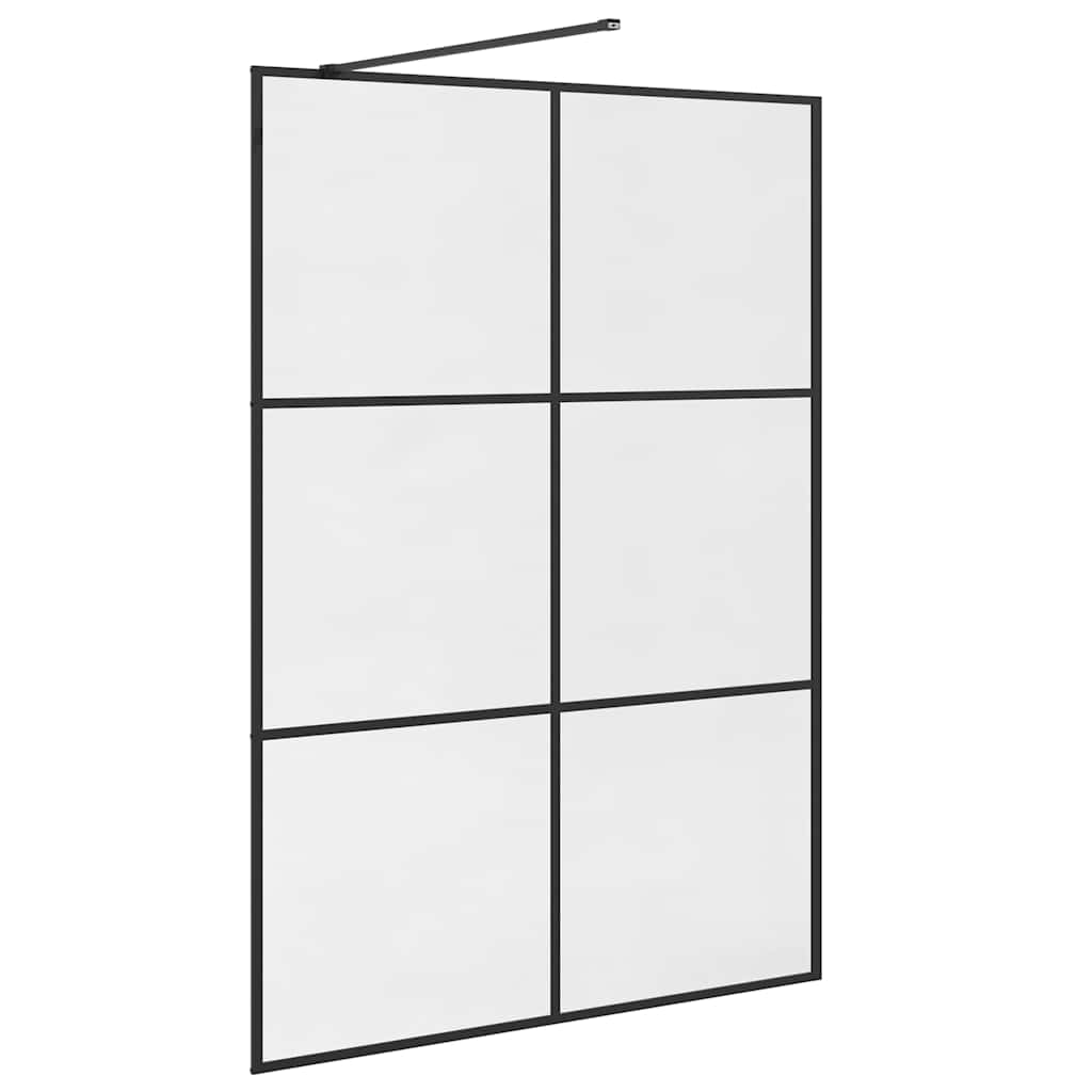 brusevæg 140x195 cm med klart sikkerhedsglas sort
