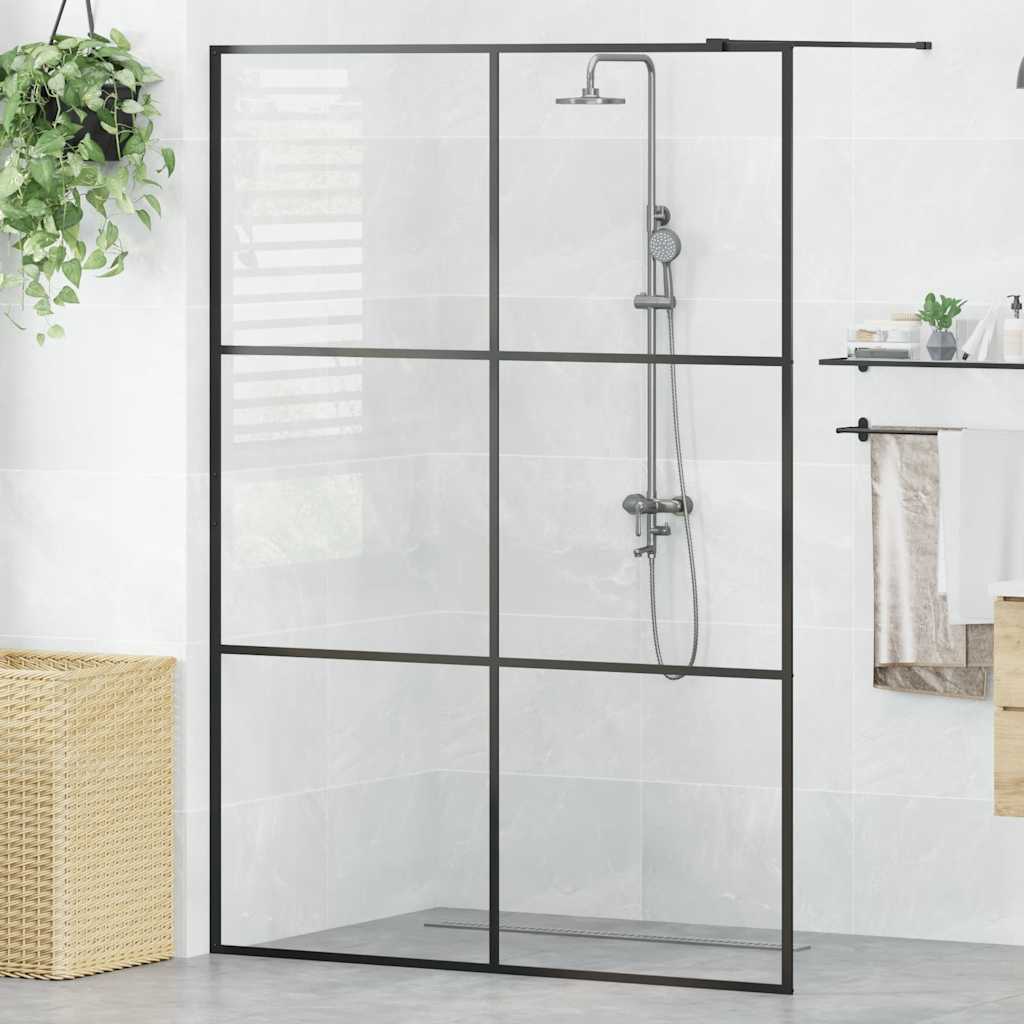 brusevæg 140x195 cm med klart sikkerhedsglas sort billede