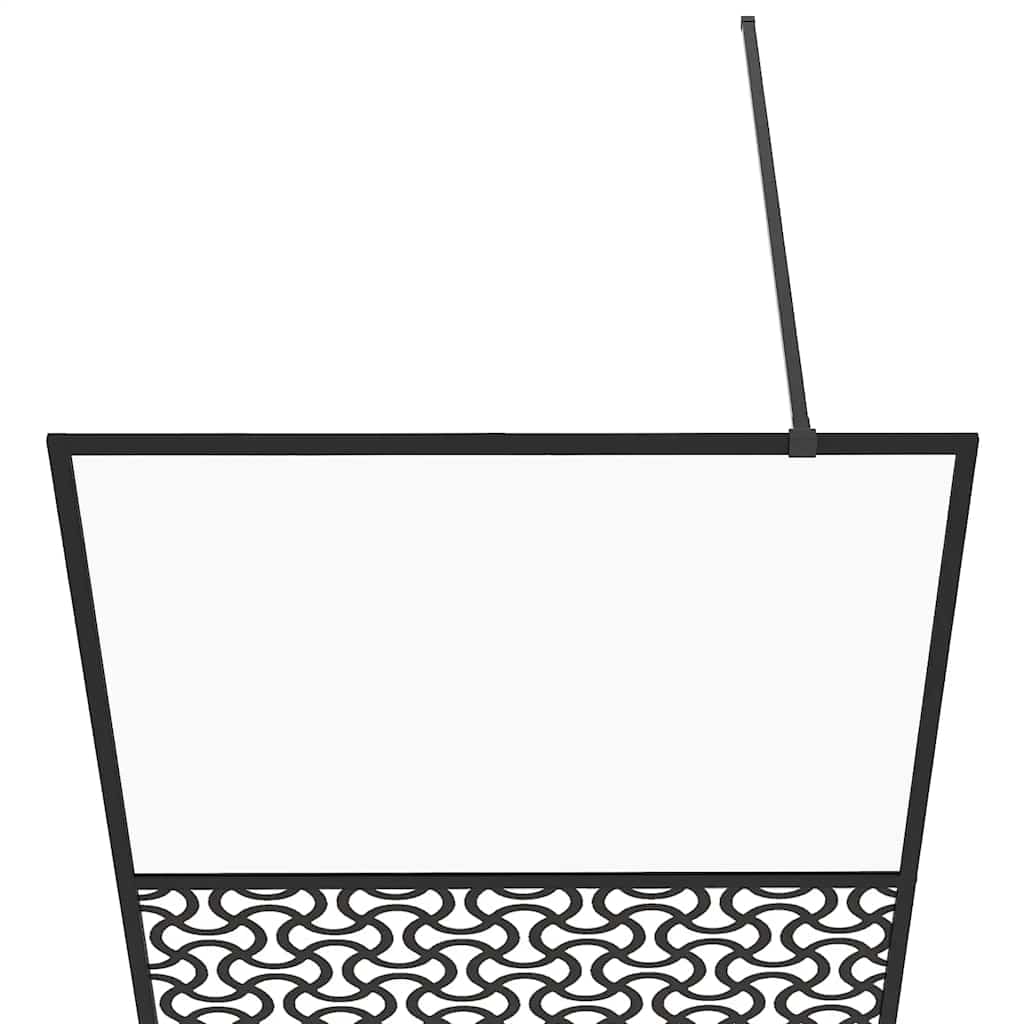 brusevæg 80x195 cm klart sikkerhedsglas sort