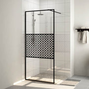 brusevæg 80x195 cm klart sikkerhedsglas sort