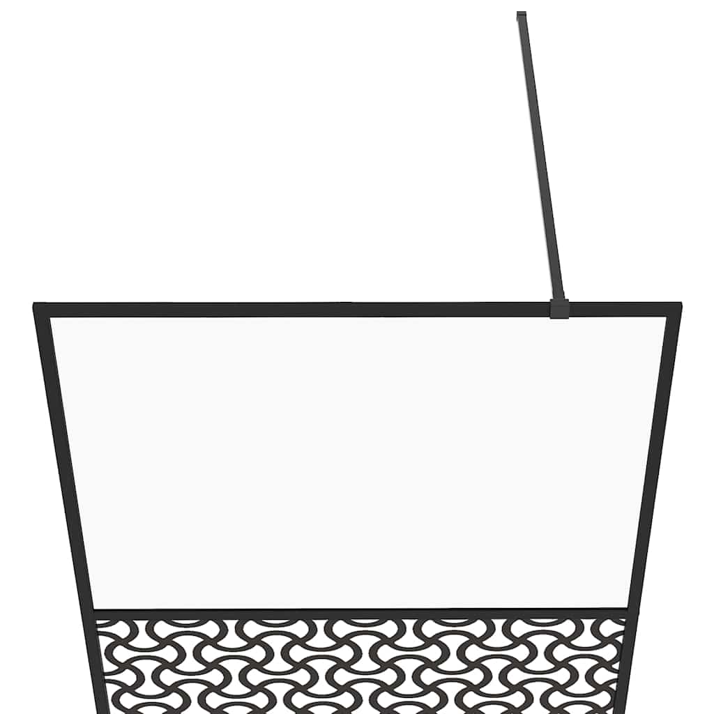 brusevæg 100x195 cm klart sikkerhedsglas sort