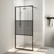 brusevæg 115x195 cm klart sikkerhedsglas sort