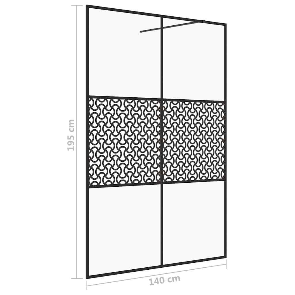 brusevæg 140x195 cm med klart sikkerhedsglas