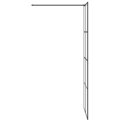 brusevæg 80x195 cm klart sikkerhedsglas sort