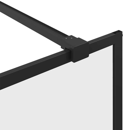 brusevæg 80x195 cm klart sikkerhedsglas sort