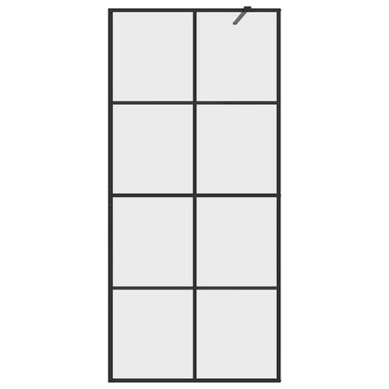 brusevæg 90x195 cm klart sikkerhedsglas sort