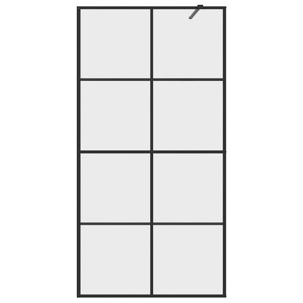 brusevæg 100x195 cm klart sikkerhedsglas sort