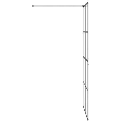 brusevæg 100x195 cm klart sikkerhedsglas sort