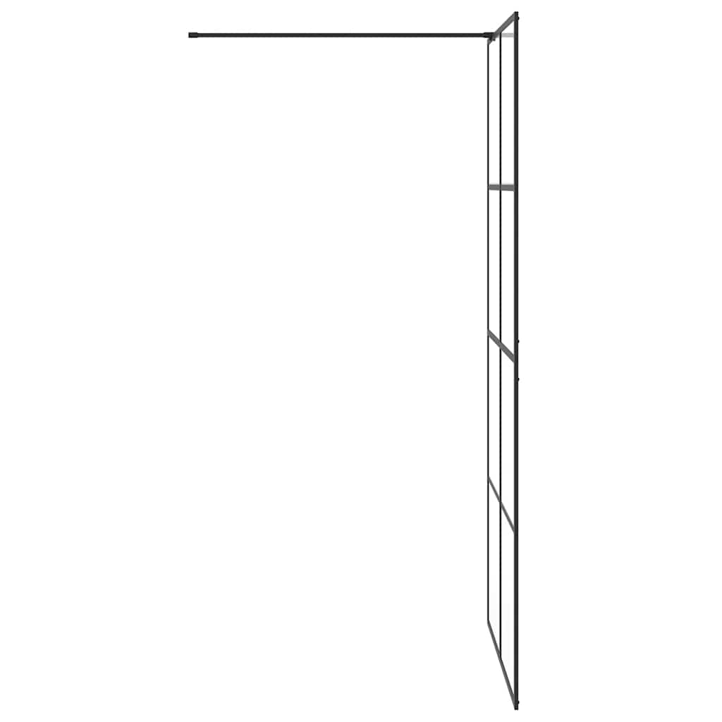 brusevæg 100x195 cm klart sikkerhedsglas sort