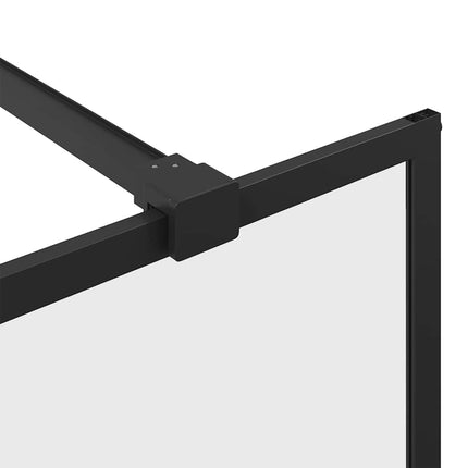 brusevæg 100x195 cm klart sikkerhedsglas sort