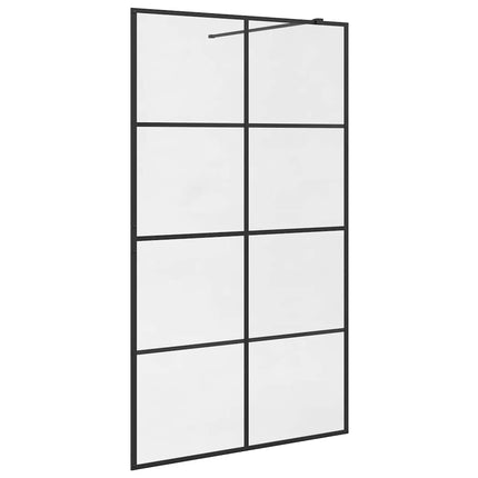 brusevæg 115x195 cm klart sikkerhedsglas sort