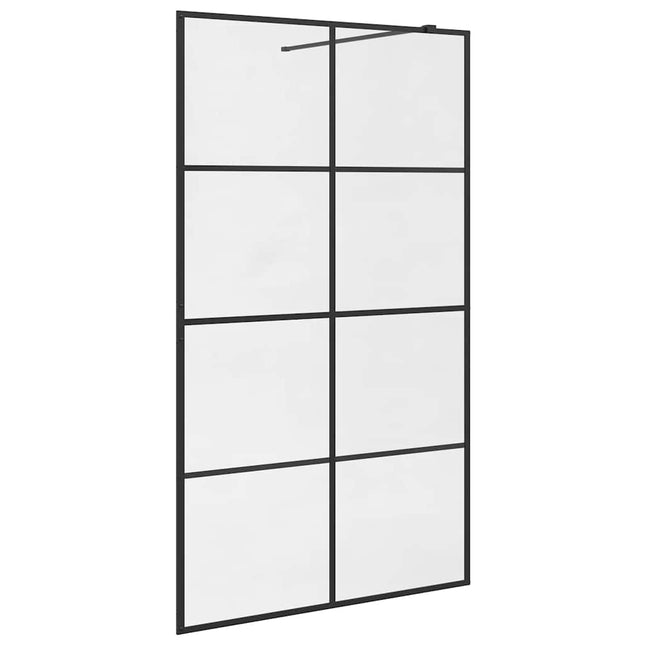 brusevæg 115x195 cm klart sikkerhedsglas sort