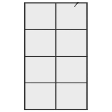 brusevæg 115x195 cm klart sikkerhedsglas sort
