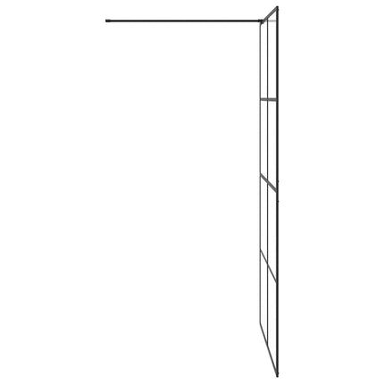 brusevæg 115x195 cm klart sikkerhedsglas sort