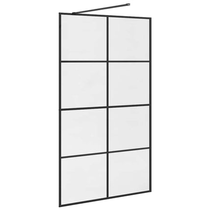 brusevæg 115x195 cm klart sikkerhedsglas sort