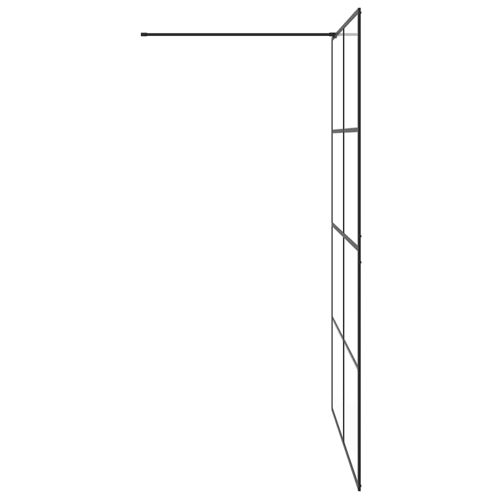 brusevæg med klart sikkerhedsglas 140x195 cm sort