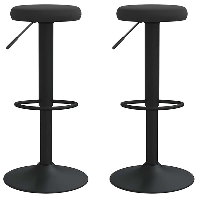 barstole 2 stk. fløjl sort
