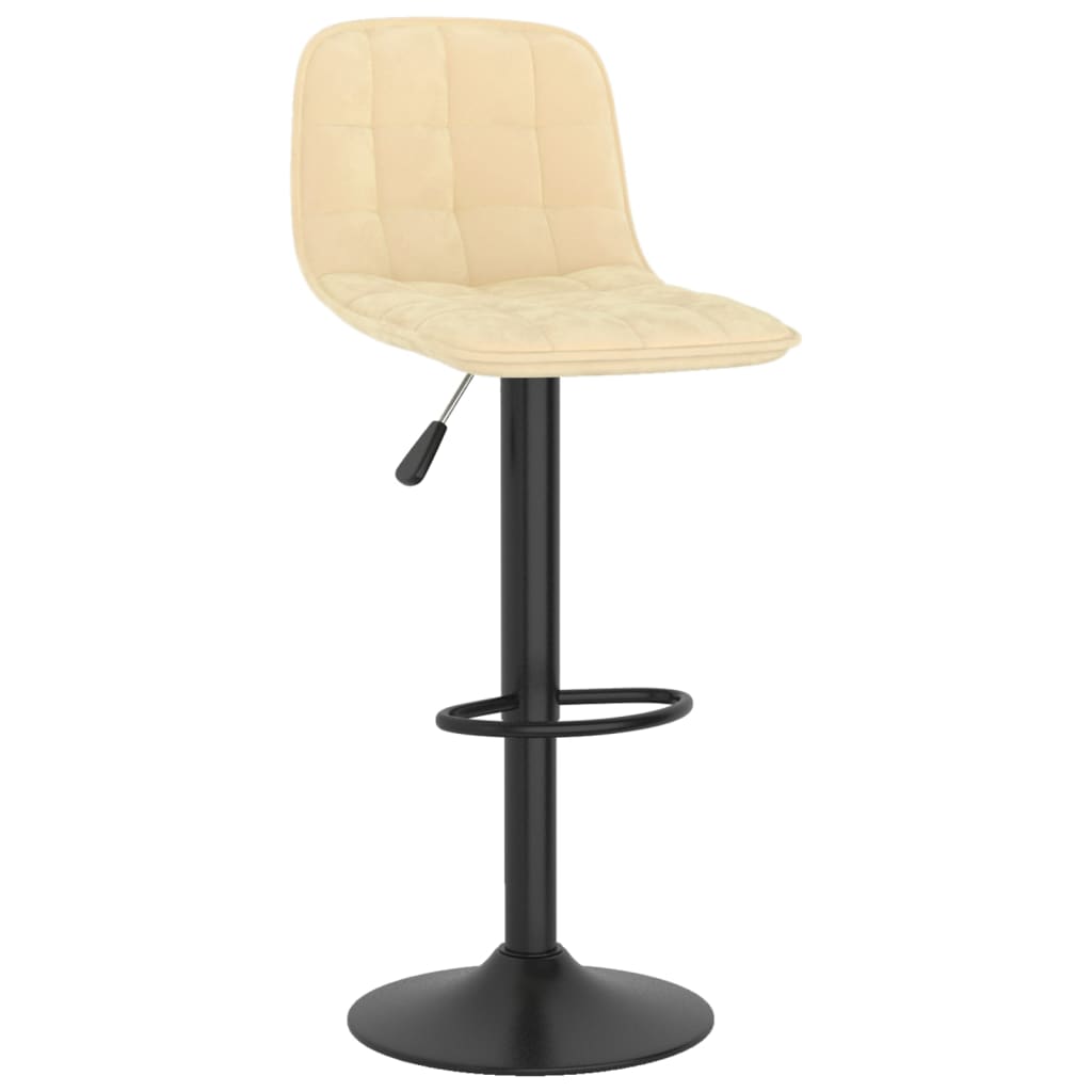 barstole 2 stk. fløjl cremefarvet