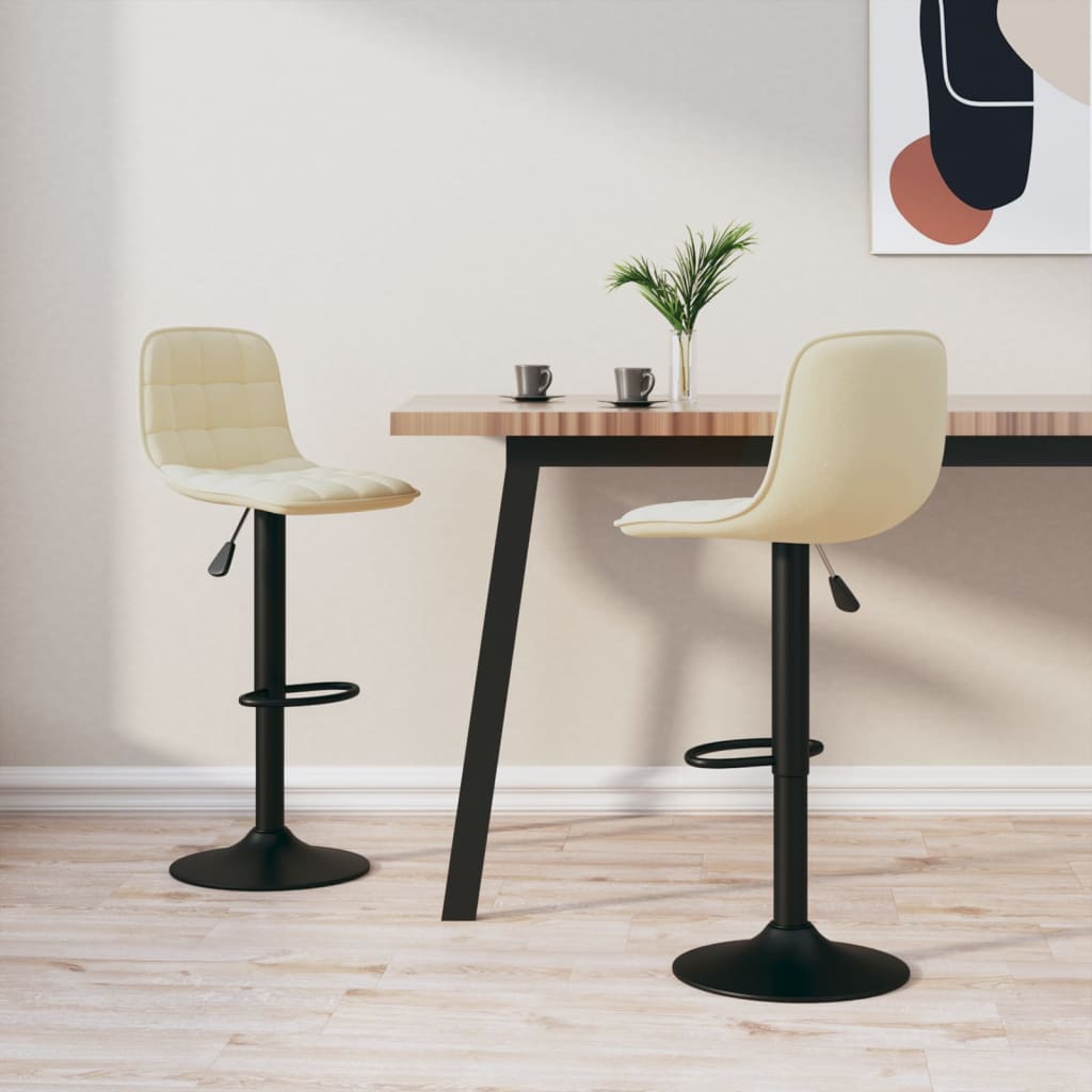 barstole 2 stk. fløjl cremefarvet billede
