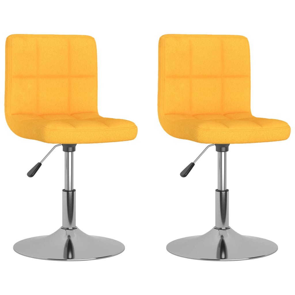 drejelige spisebordsstole 2 stk. stof gul