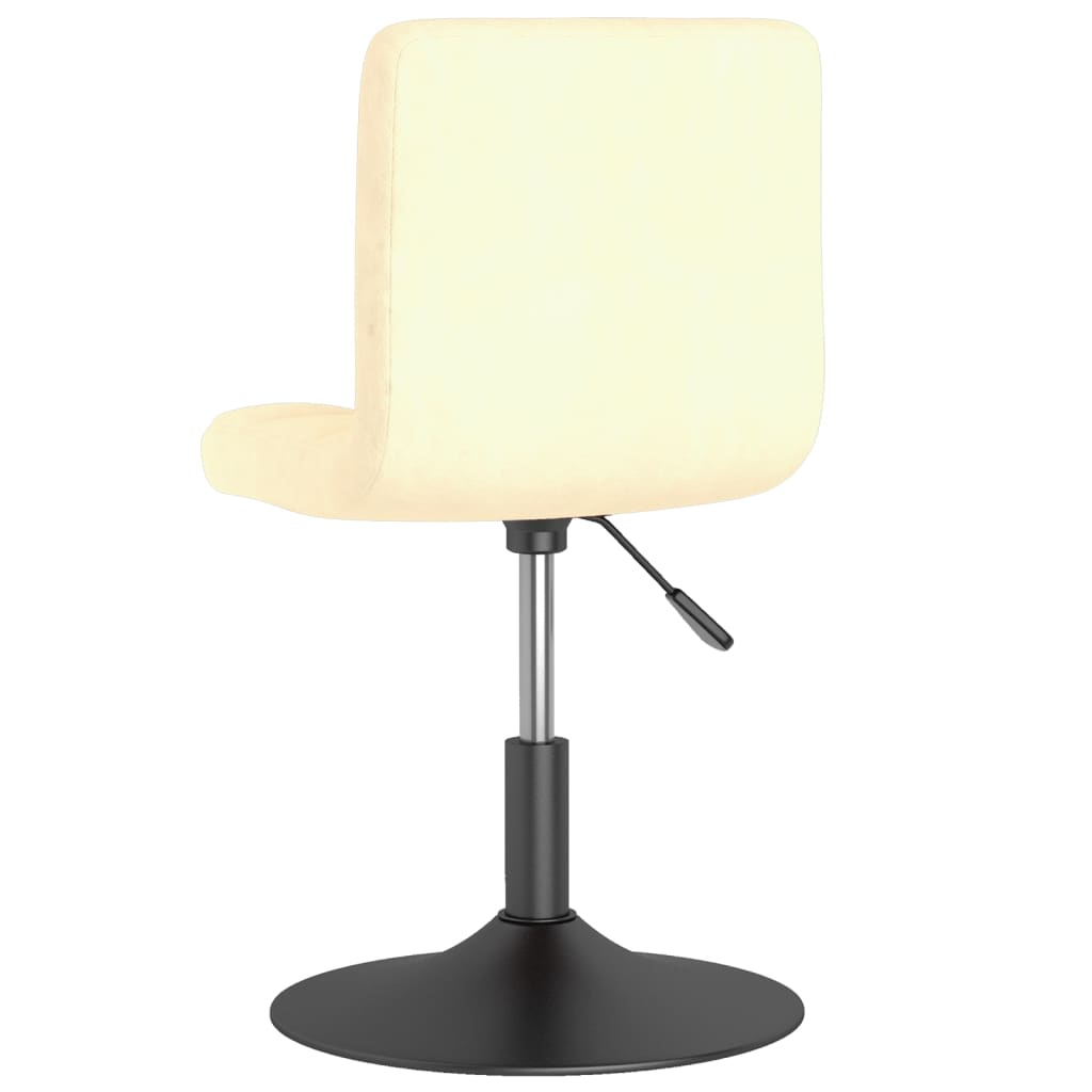 drejelige spisebordsstole 2 stk. fløjl cremefarvet