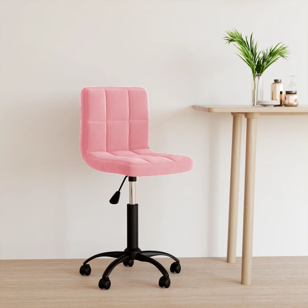 drejelig kontorstol fløjl pink billede
