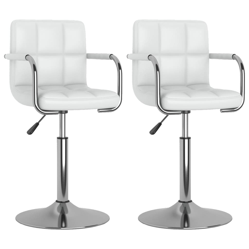 drejelige spisebordsstole 2 stk. kunstlæder hvid