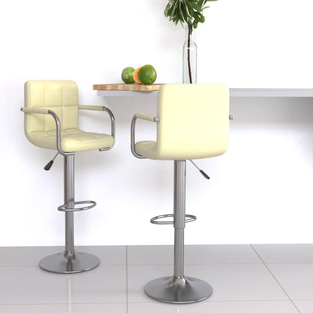 barstole 2 stk. kunstlder cremefarvet