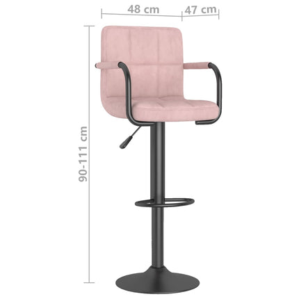 barstole 2 stk. fløjl pink