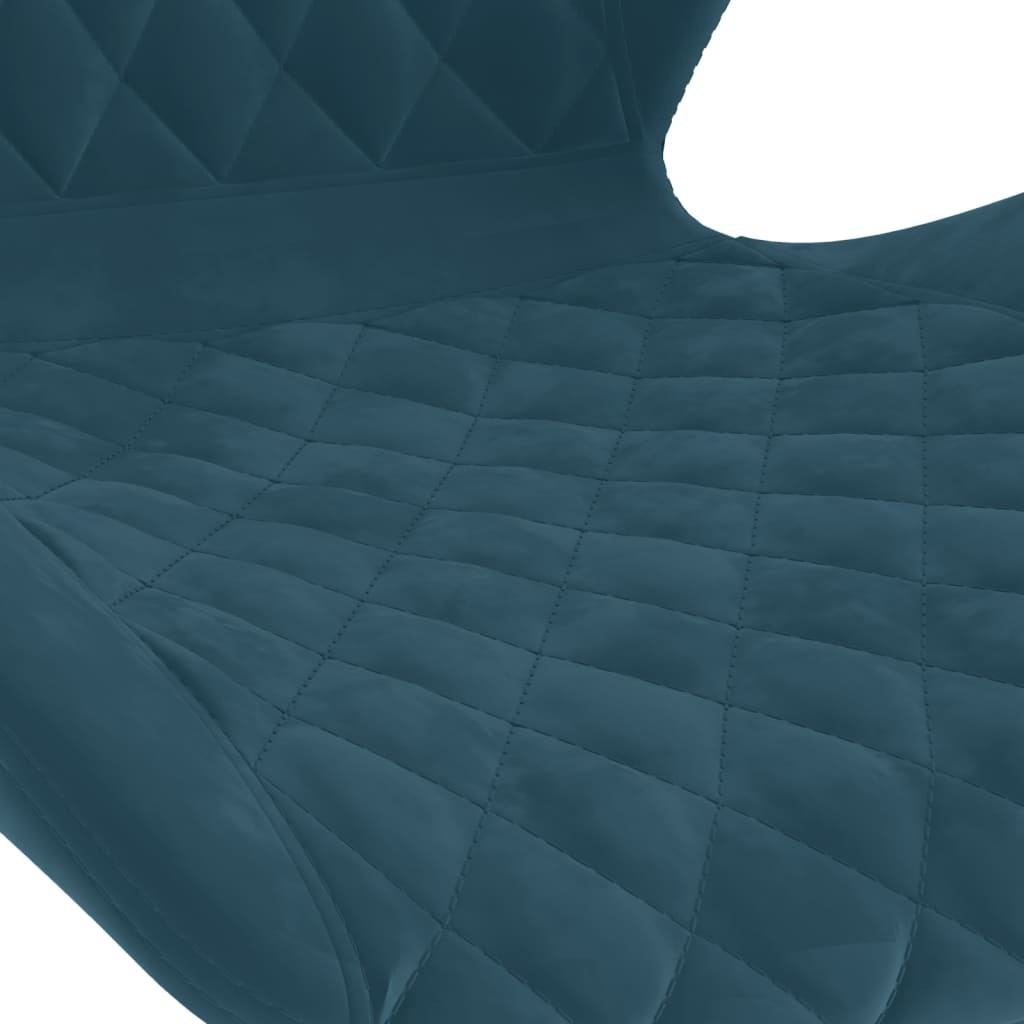 barstole 2 stk. fløjl blå