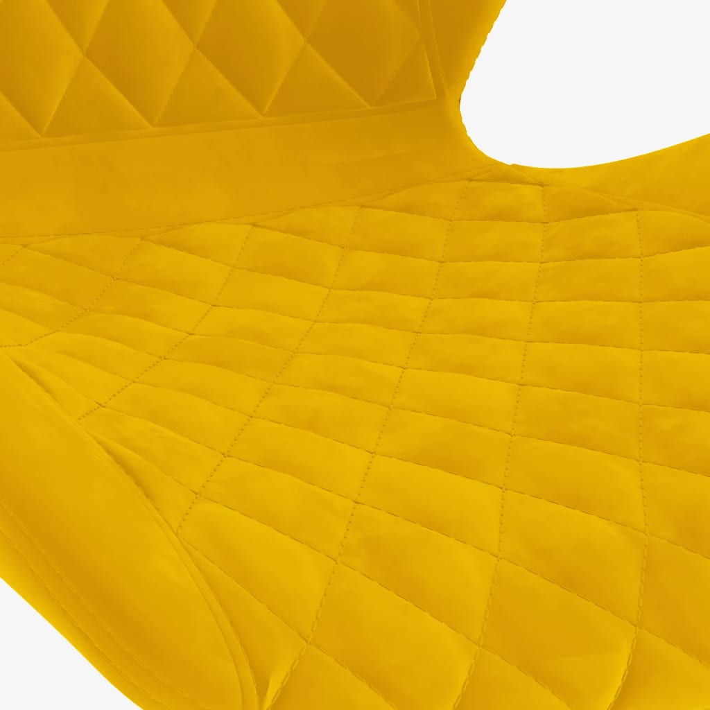 barstole 2 stk. fløjl sennepsgul