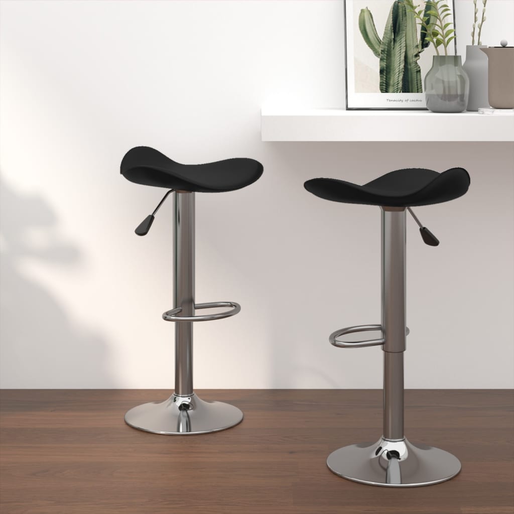 barstole 2 stk. stl og kunstlder krom og sort