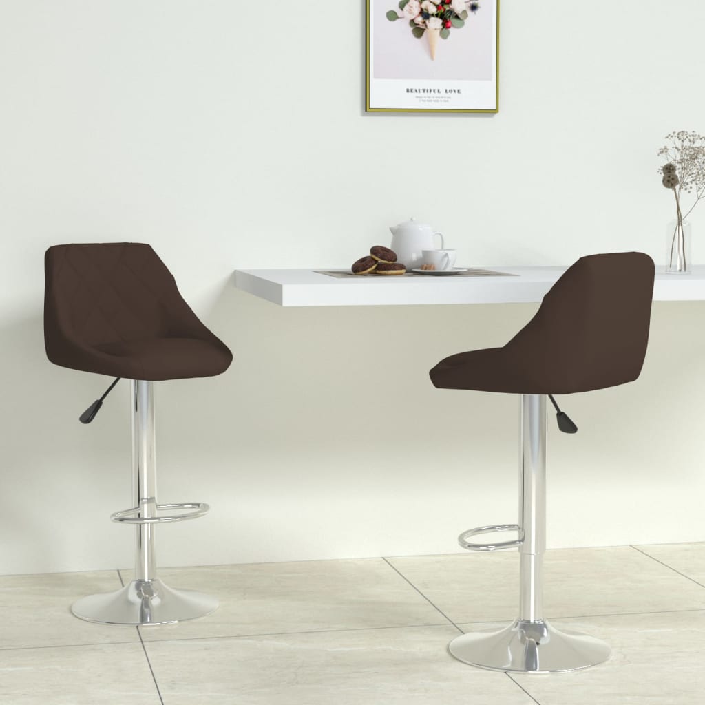 barstole 2 stk. kunstlder brun
