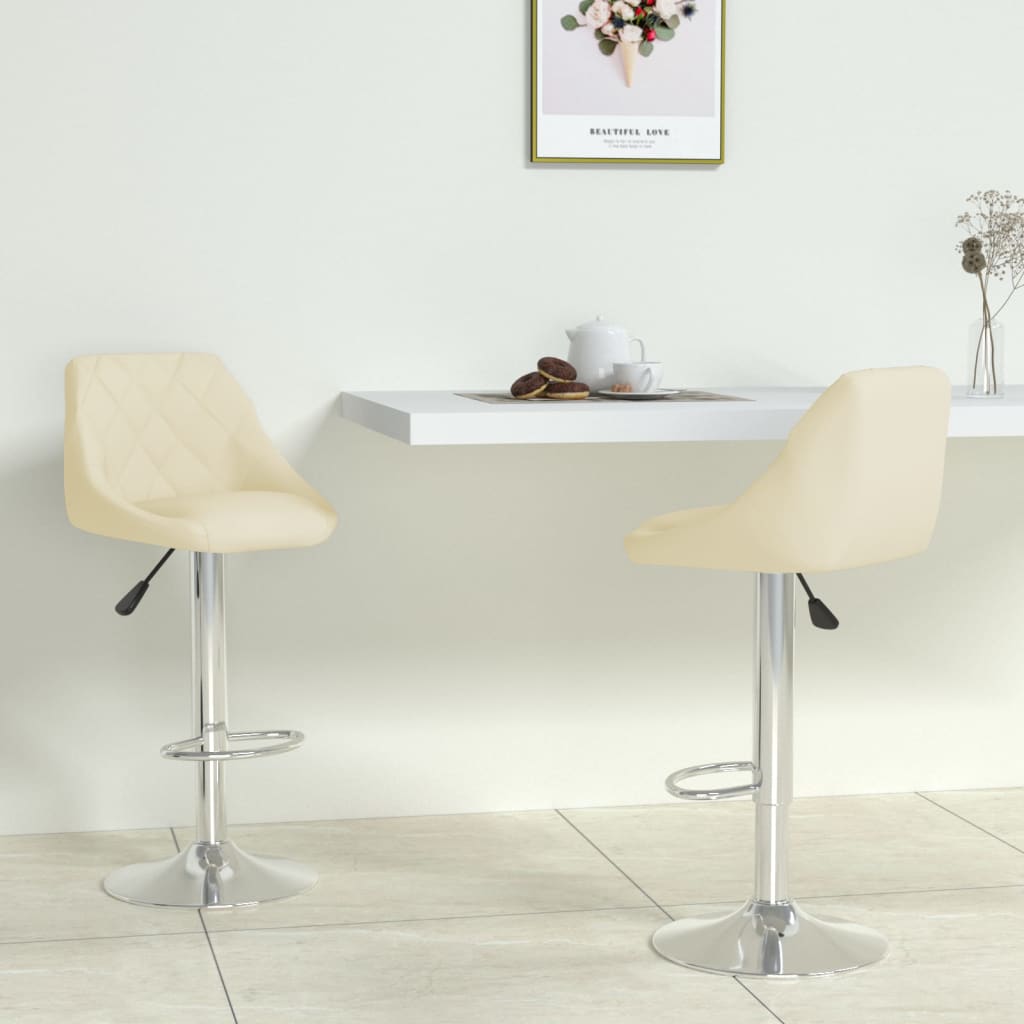barstole 2 stk. kunstlder cremefarvet